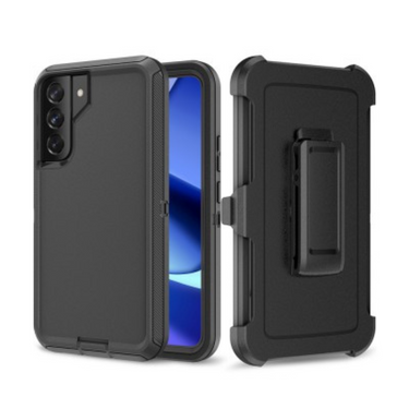 Samsung Galaxy S23 Plus Compatible Case Cover With Shockproof Robot Armor Hard Plastic And Belt Clip - Black